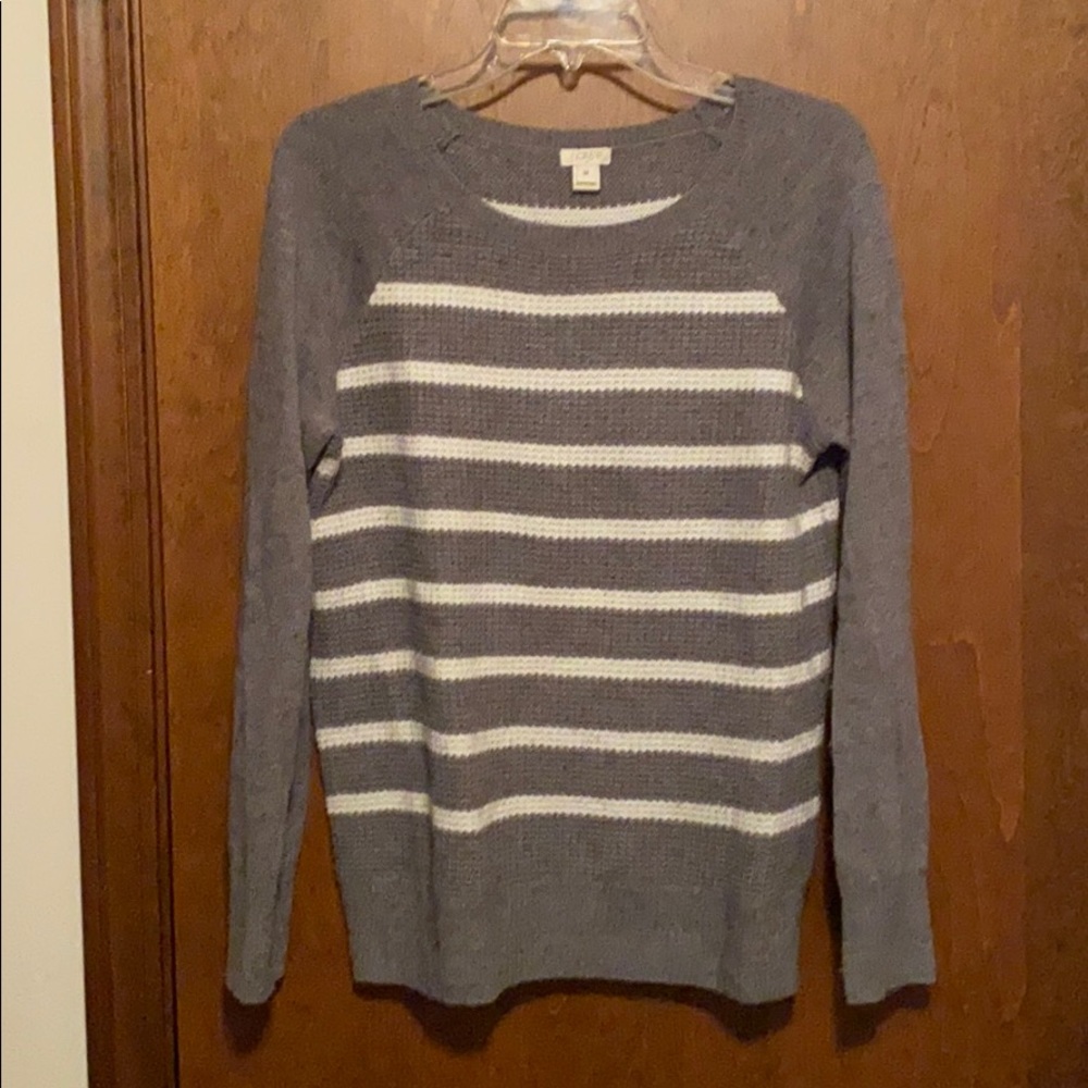 Gray and White J Crew Sweater